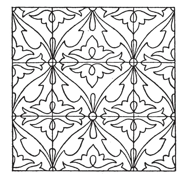 インド エナメル パターンは 微粉の色付きガラス ペースト ヴィンテージの線描画や彫刻イラストに満ちています — ストックベクタ