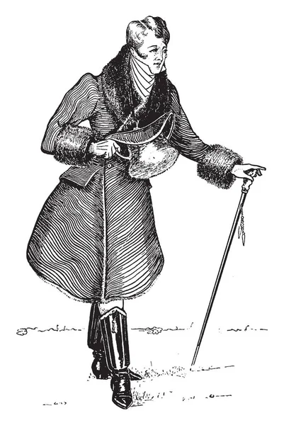 乔治布莱恩布鲁梅尔 1778 1840 他是英国摄政的标志人物 男子时尚的仲裁者 复古线条画或雕刻插图 — 图库矢量图片