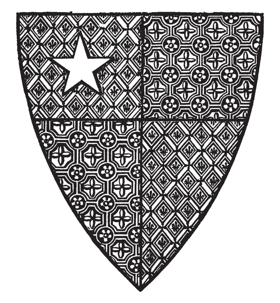 Escudo Robert Vere São Conselheiro Próximo Rei Ricardo Inglaterra Desenho — Vetor de Stock