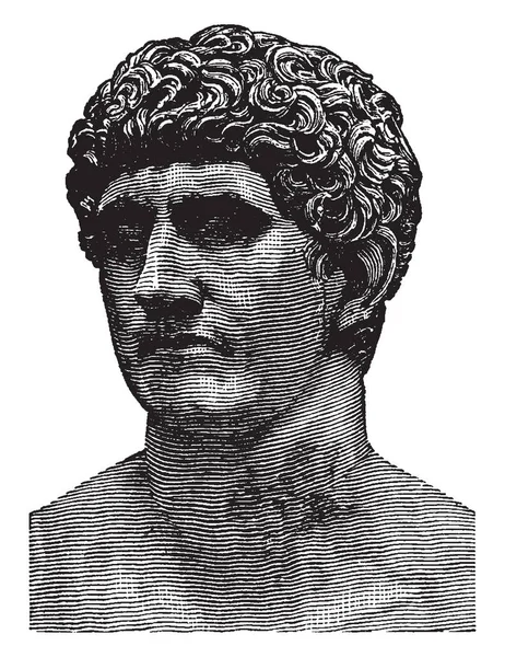 Bust Mark Antony Roman Politician General Important Supporter Best Friend — Stock Vector