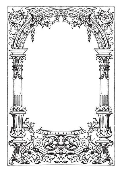 边框排版框架被用作书籍和文件的装饰 复古线条绘制或雕刻插图 — 图库矢量图片