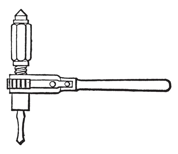 Denna Illustration Representerar Ratchet Brace Vintage Linje Ritning Eller Gravyr — Stock vektor