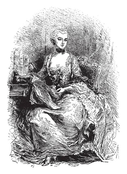 Pompadour 1721 1764 Elle Était Membre Cour Française Maîtresse Chef — Image vectorielle