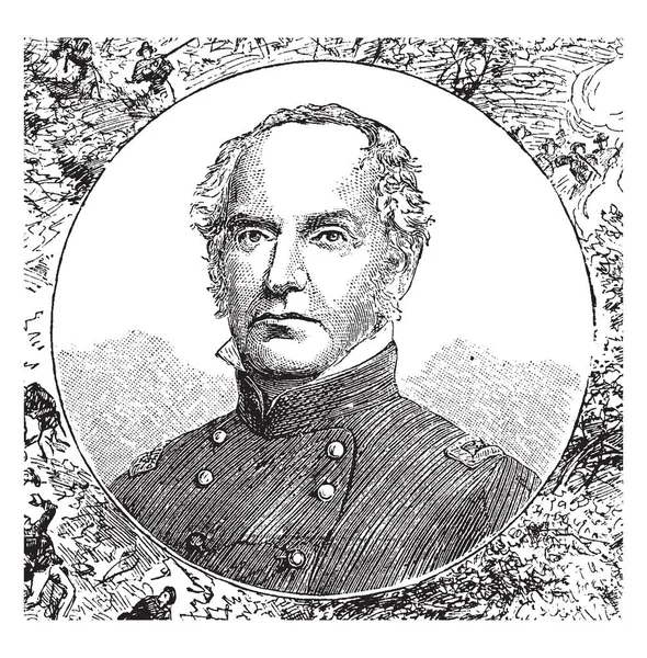 Colonnello Edward Dickinson Baker 1811 1861 Era Politico Leader Militare — Vettoriale Stock