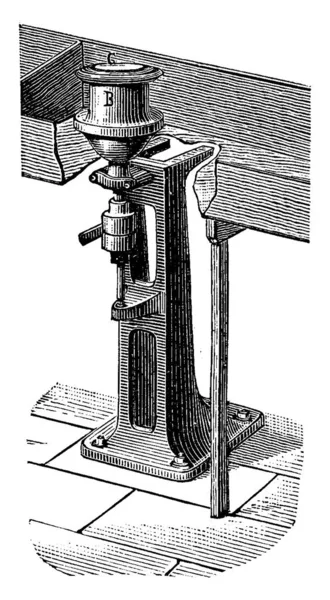 Machine Aan Randen Vintage Gegraveerde Afbeelding Industriële Encyclopedie Lami 1875 — Stockvector