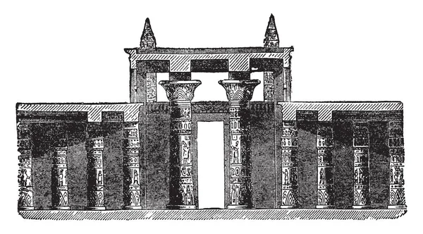 Tempel Von Karnak Dorf Ägypten Stätte Der Theben Architektonische Altertümer — Stockvektor