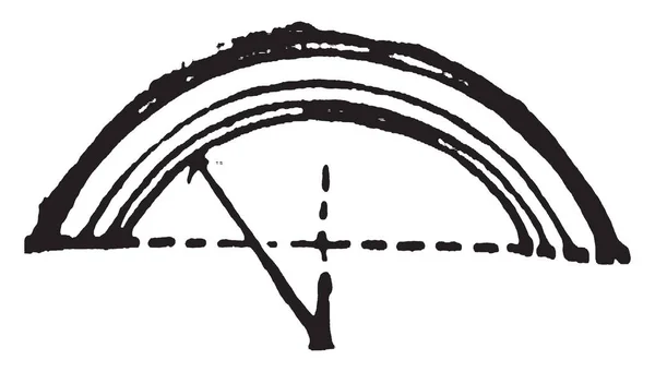Arco Segmento Madeira Levantamento Desenho Linha Vintage Gravura Ilustração —  Vetores de Stock