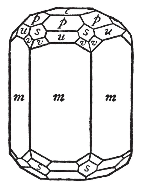 Questo Diagramma Rappresenta Cristallo Berillo Linea Vintage Disegno Incisione Illustrazione — Vettoriale Stock