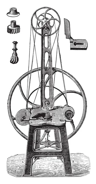 Endireitar Máquina Polonês Acabamento Vintage Gravada Ilustração Enciclopédia Industrial Lami — Vetor de Stock