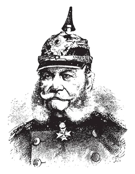 Wilhelm Kaiser Von Deutschland 1797 1888 Erster Deutscher Kaiser Und — Stockvektor