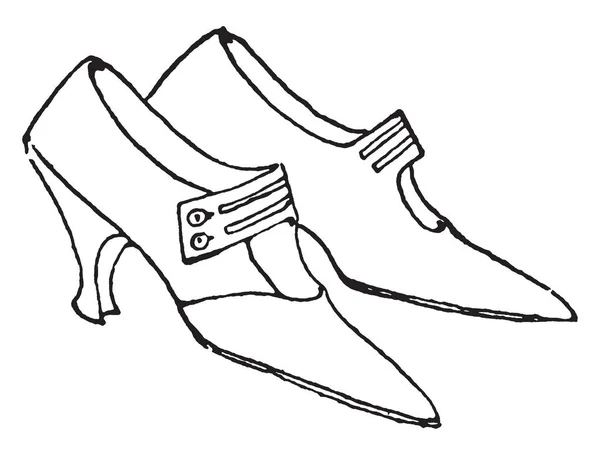 Chaussures Dame Sont Talons Hauts Pointus Avec Bracelet Dessin Ligne — Image vectorielle