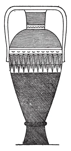 Dunkel Gefärbte Vase Vintage Gravierte Illustration — Stockvektor