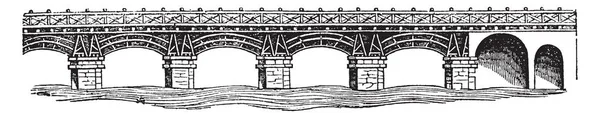 Pons Traianus Csak Korlátozott Mértékben Ismert Arch Egy Fából Készült — Stock Vector