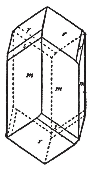 Tento Diagram Znázorňuje Crystal Dioptase Vintage Kreslení Čar Nebo Gravírování — Stockový vektor