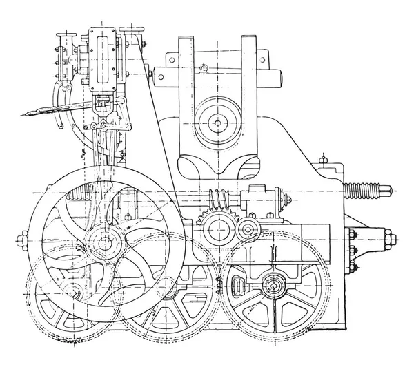 Machine Cintrer Illustration Gravée Vintage Encyclopédie Industrielle Lami 1875 — Image vectorielle