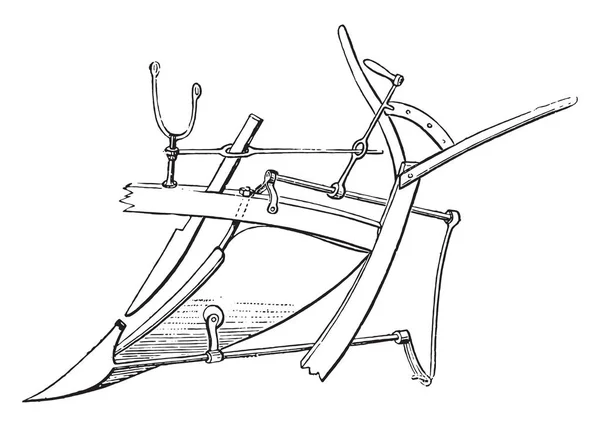 Charrue Brabant Wasse Henri Andrieux Illustration Gravée Vintage Encyclopédie Industrielle — Image vectorielle