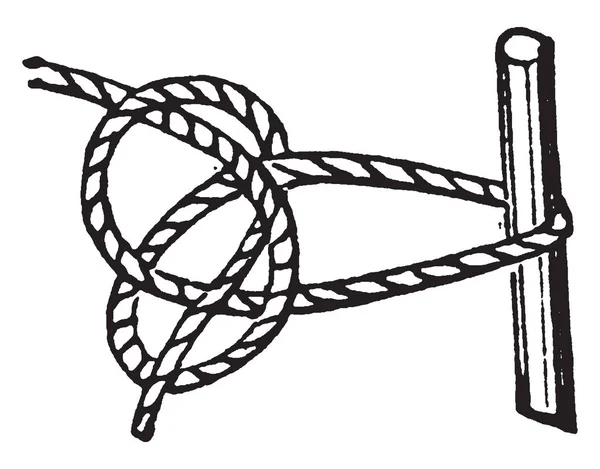 Capstan Knot Est Nœud Utile Ainsi Nœud Ornemental Dessin Ligne — Image vectorielle