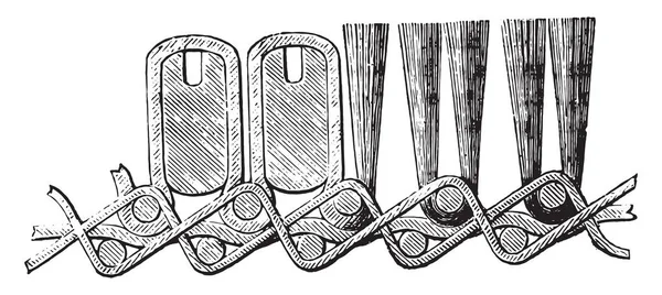 部分地毯 老式雕刻插图 工业百科全书 1875 — 图库矢量图片