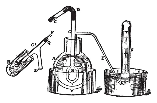 Συσκευή Που Χρησιμοποιείται Για Θερμιδομετρική Πειράματα Εκλεκτής Ποιότητας Γραμμικό Σχέδιο — Διανυσματικό Αρχείο