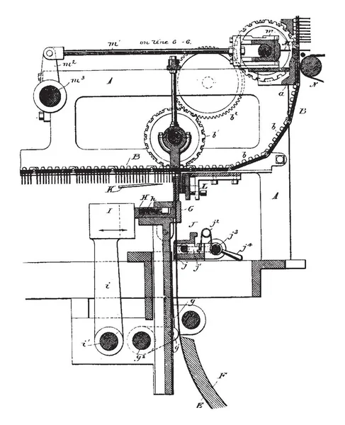 Ілюстрація Являє Собою Машину Яка Використовується Створення Матчу Вінтажного Малюнка — стоковий вектор