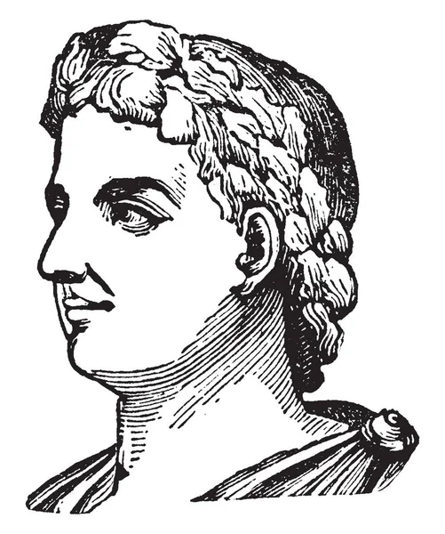 Alexander Severus Ele Era Imperador Romano Linha Vintage Desenho Gravura — Vetor de Stock