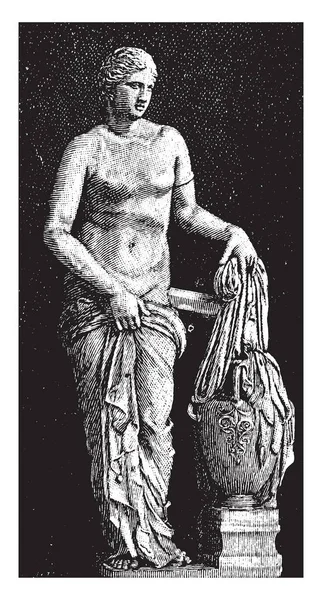 バチカンの神アフロディーテ ビンテージの線描画や彫刻イラストの肖像画 — ストックベクタ