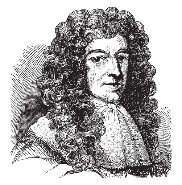 アシュリー クーパー 1621 1683 彼は著名な英国の政治家 ホイッグ党そして貿易 ビンテージの線描画や彫刻図の最初の主の創始者 — ストックベクタ