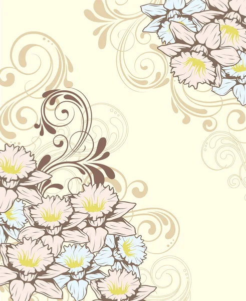 Modèle Invitation Vectorielle Comportant Des Éléments Floraux — Image vectorielle