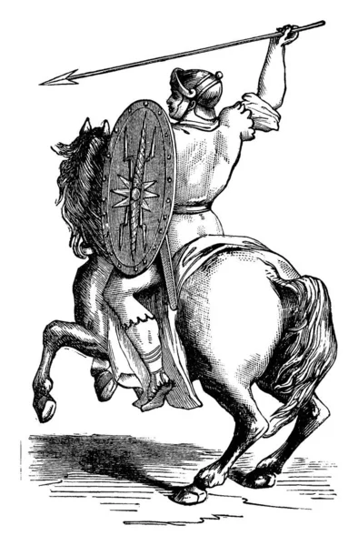 Римські Rider Взуття Caliga Clavata Vintage Вигравірувані Ілюстрації Промислові Енциклопедія — стоковий вектор