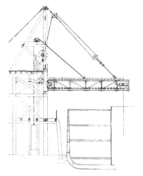 Illustration Represents Apron Pan Conveyor Vintage Line Drawing Engraving Illustration — Stock Vector