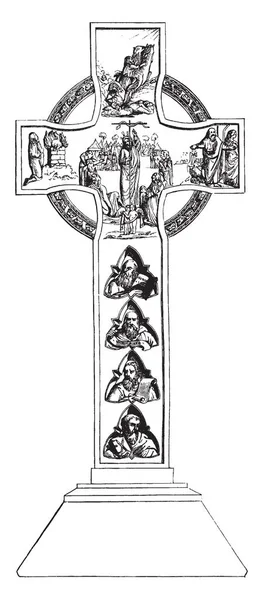 Jest Znak Grobu Krzyż Który Używane Montpellier Francji Vintage Rysowania — Wektor stockowy