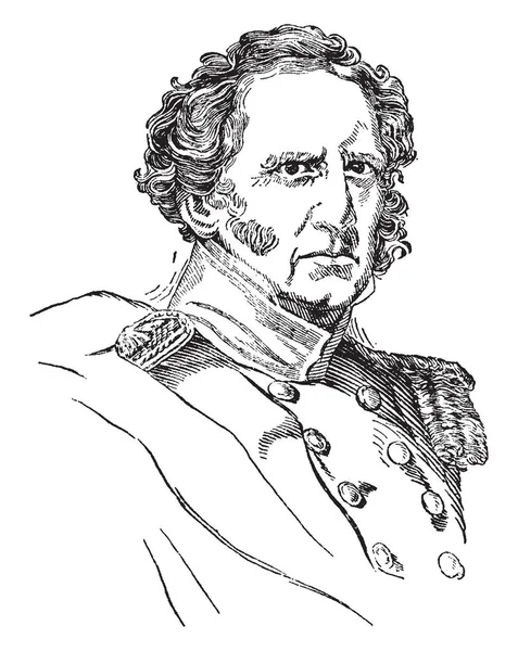 Winfield Scott 1786 1866 Byl Spojené Státy Armádní Generál Vintage — Stockový vektor