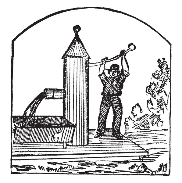 Denna Illustration Representerar Pumpning Där Kraft För Att Flytta Angiven — Stock vektor
