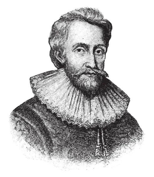 エドウィン サンディ 1561 1629 彼は英語の政治家 ビンテージの線の描画や彫刻イラスト — ストックベクタ