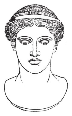 Hera'nın resmi bu. Yunan mitolojisinde, o evlilik ve Doğum, vintage çizgi çizme veya oyma illüstrasyon tanrıçası olarak bilinen.