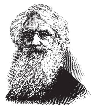 Samuel Morse, 1791-1872, bir Amerikalı ressam ve mors kodu, vintage çizgi çizme veya oyma illüstrasyon mucidi biriydi