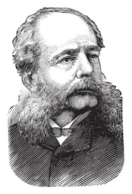 Stephen Luce, 1827-1917, o bir ABD Donanma Amiral, kurucusu ve ilk başkanı deniz savaş üniversite, vintage çizgi çizme veya oyma illüstrasyon yapıldı.