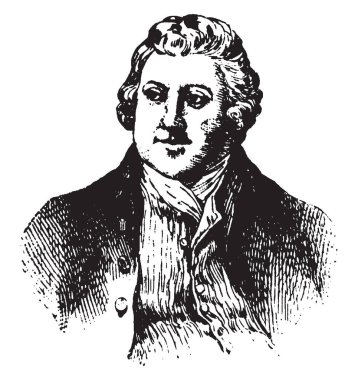 Efendim Richard Arkwright, 1732-1792, o bir İngiliz, vintage çizgi çizme veya oyma illüstrasyon iplik kare icat etmek için ünlü mucit