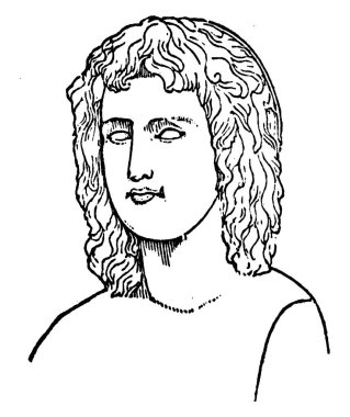 Virgil, M.ö. 70 - M.ö. 19, o bir antik Roma Augustus döneminin, vintage çizgi çizme veya oyma illüstrasyon şair