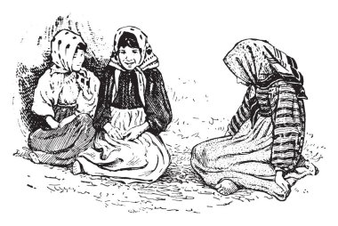 Rus çocuk ülke yoğun doldurulur ve her yerde çocuk, vintage çizgi çizme veya oyma resimde gördüğümüz olduğunu.