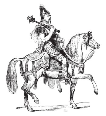 Şef Franks, vintage illüstrasyon kazınmış. Endüstriyel ansiklopedi E.-O. Lami - 1875