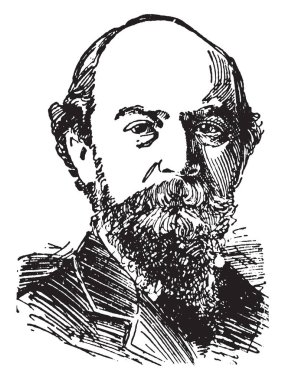 Algernon C. Swinburne, 1837-1909, o bir İngiliz şair, oyun yazarı, romancı ve eleştirmen, vintage çizgi çizme veya oyma illüstrasyon yapıldı.