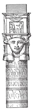 Hathor, vintage oyulmuş illüstrasyon Başkanı çadır