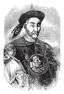 Taou-Kwang, 1782-1850, o Qing Hanedanı, vintage çizgi çizme veya oyma illüstrasyon sekizinci İmparatoru oldu