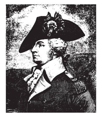 General Anthony Wayne, Amerika Birleşik Devletleri Ordusu subayı, devlet adamı ve Tuğgeneral, vintage çizgi çizme veya oyma illüstrasyon o 1745-1796, oldu