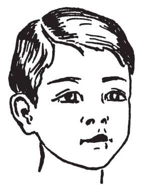 Bir çocuk bu resim, çizim için vintage veya oyma illüstrasyon Başkanı.