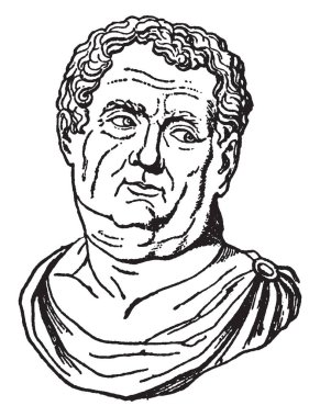 İmparator Aulus Vitellius, Roma İmparatoru, vintage çizgi çizme veya oyma illüstrasyon yapıldı