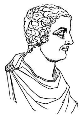 Küçük Yaşlı Pliny, o bir avukat, yazar ve yargıç antik Roma, vintage çizgi çizme veya oyma illüstrasyon oldu
