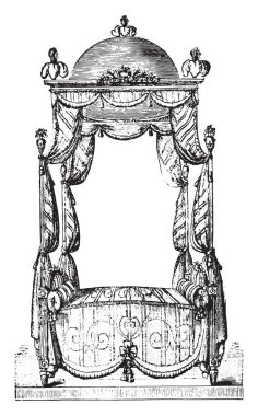 Lehçe yatak, vintage illüstrasyon kazınmış. Endüstriyel ansiklopedi E.-O. Lami - 1875