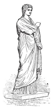 Kadın, (balbus aile), eski illüstrasyon kazınmış